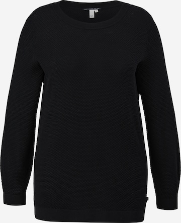 Pull-over QS en noir : devant