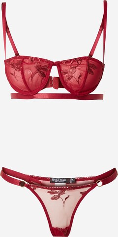 Nasty Gal Underwear Sets in Red: front