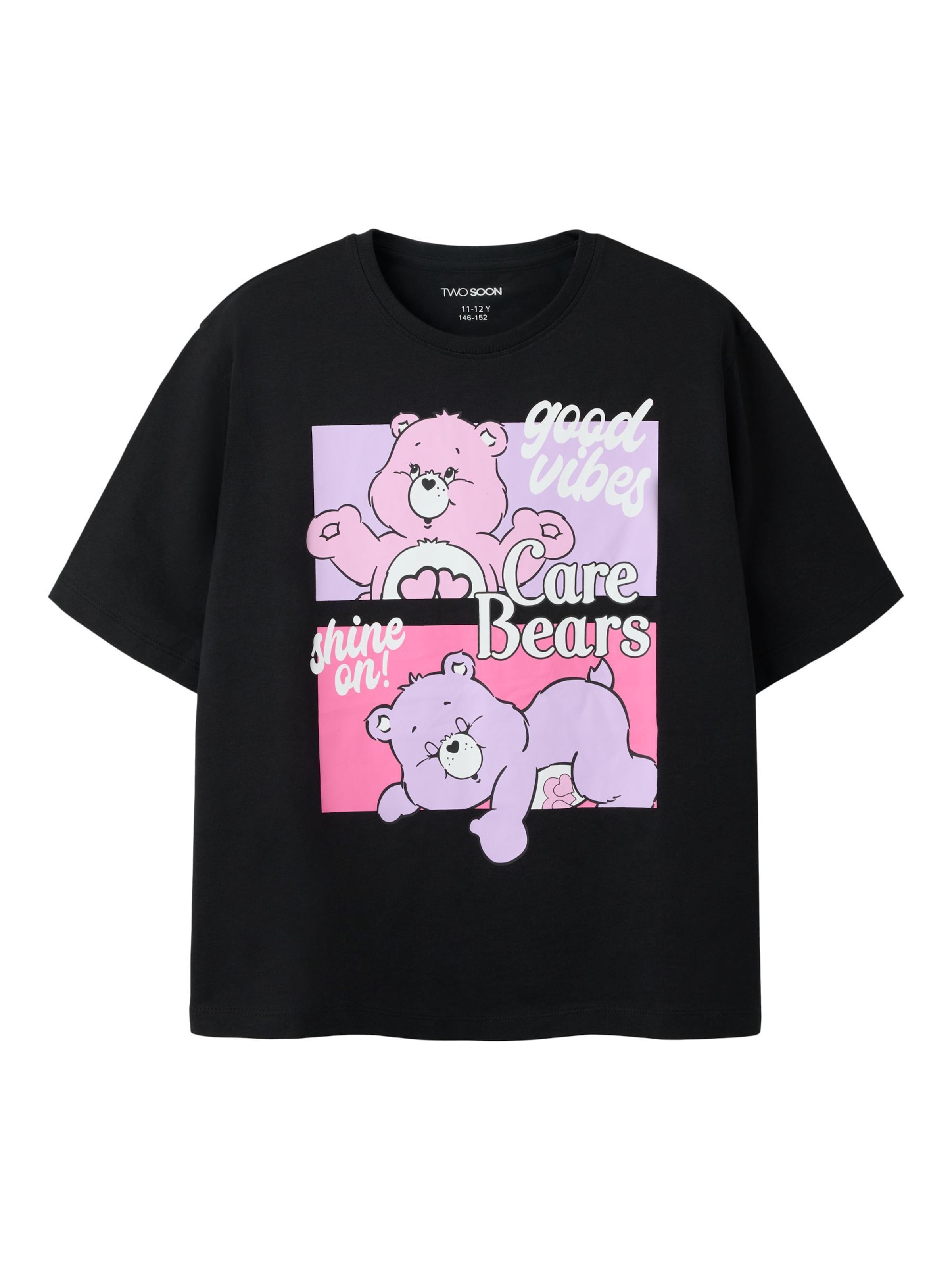 TWO SOON - Camiseta en negro: frente