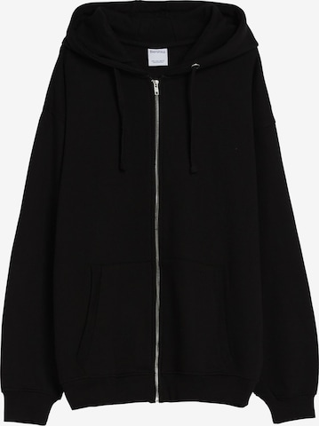 Bershka Sweatjacke in Schwarz: predná strana