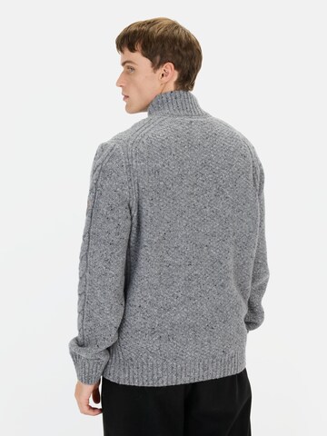 CAMEL ACTIVE Strickpullover mit Troyer-Kragen in Grau