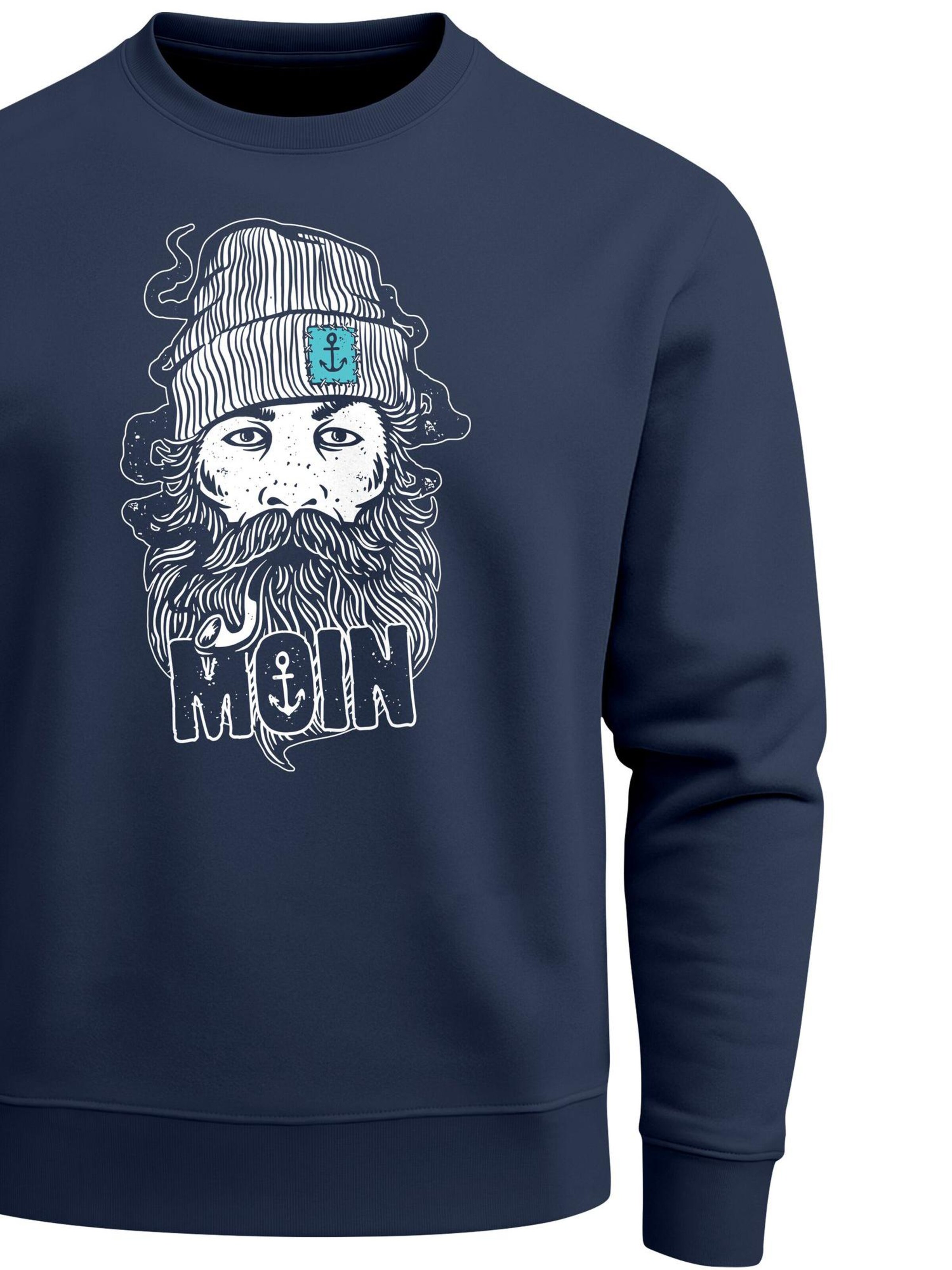 Neverless Sweatshirt 'Moin' in Blue