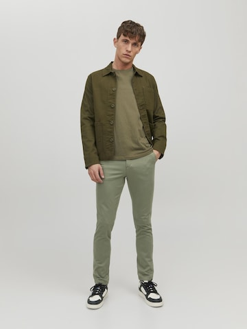 Coupe slim Pantalon chino 'JJIMarco JJBowie' JACK & JONES en vert