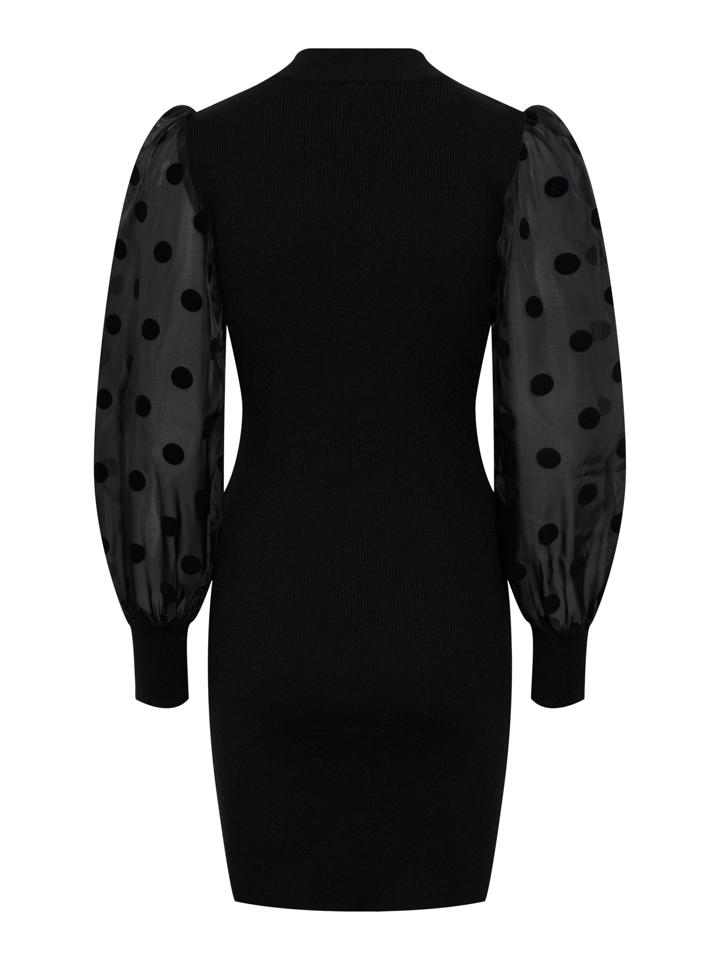 YAS Sukienka z dzianiny 'DOTME' w kolorze czarny