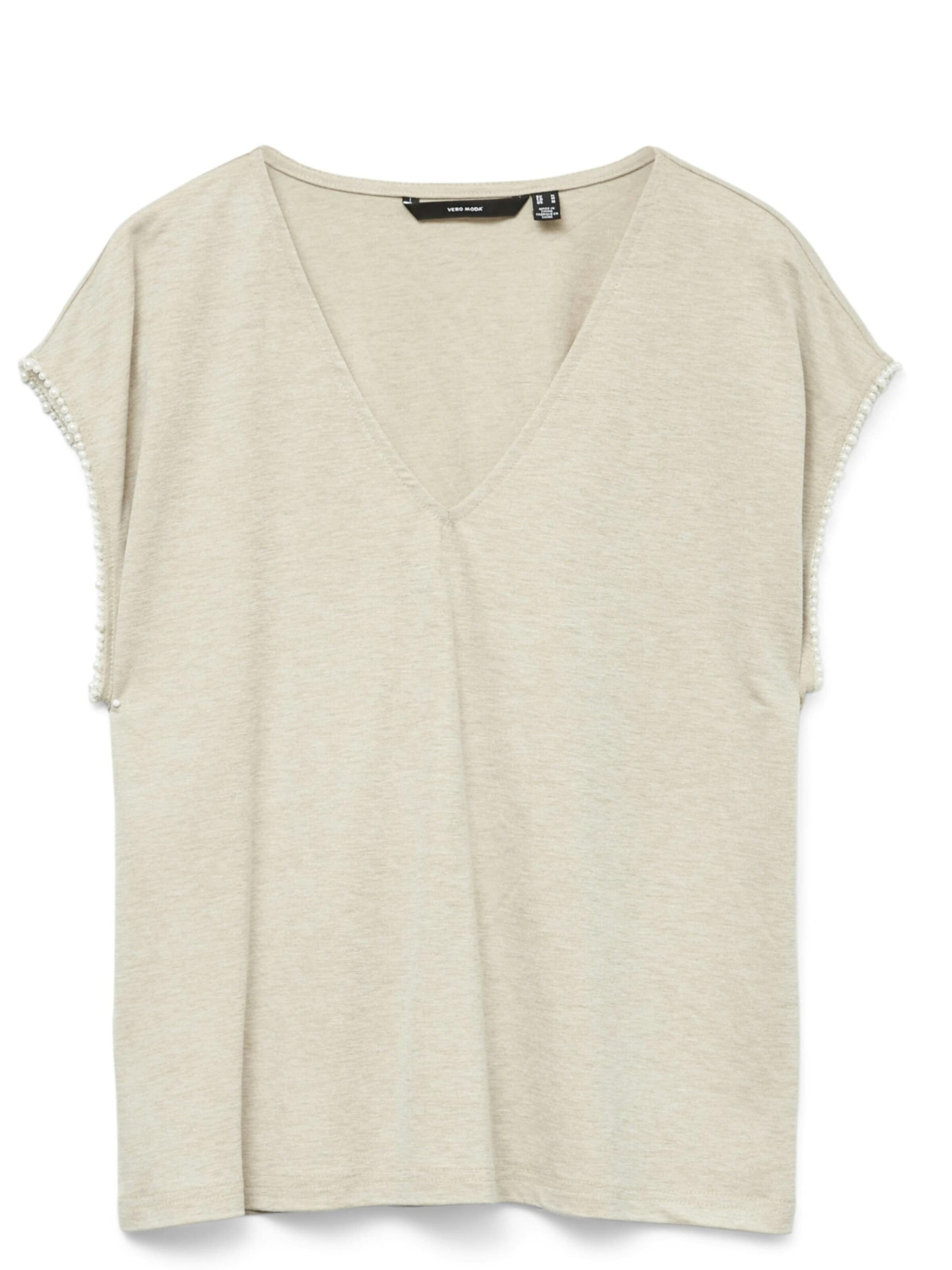VERO MODA Shirt 'VERO MODA - Dames t-shirt' in Beige: voorkant