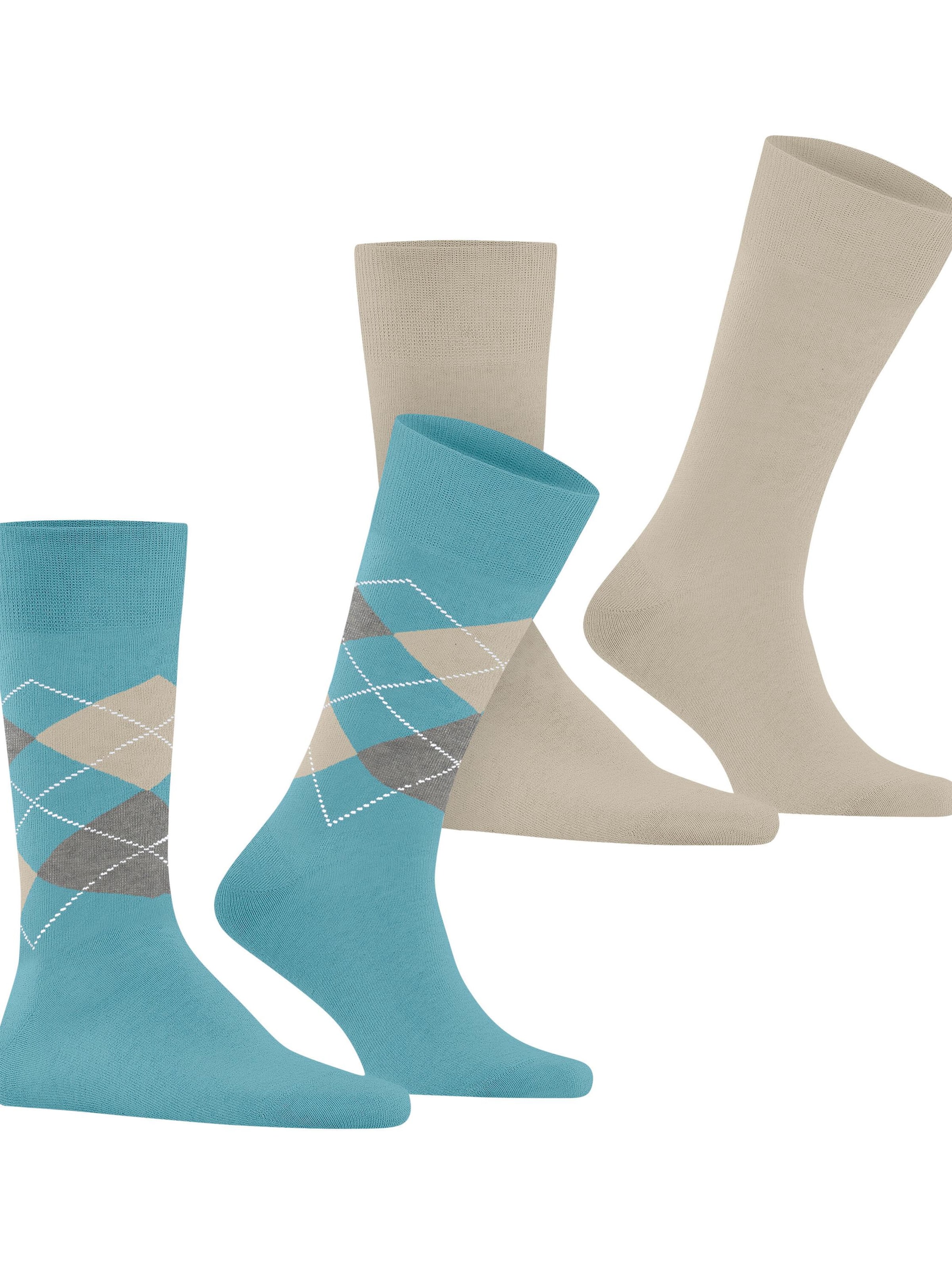 BURLINGTON Socks 'Everyday Argyle Mix 2-Pack' in Blue