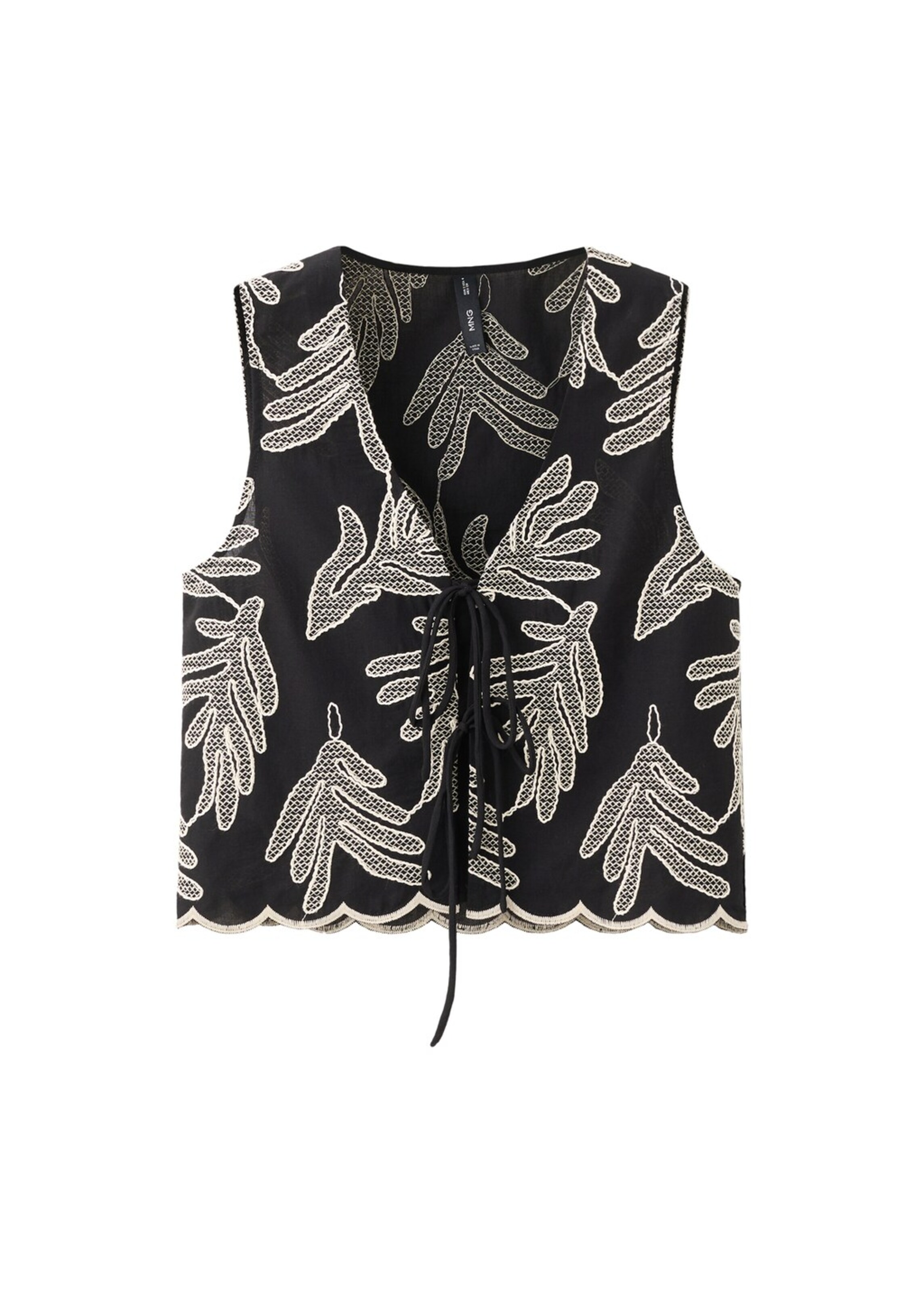 MANGO Vest 'Ginger-H' in Black: front