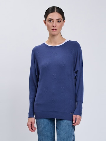 Pullover di Influencer in blu: frontale