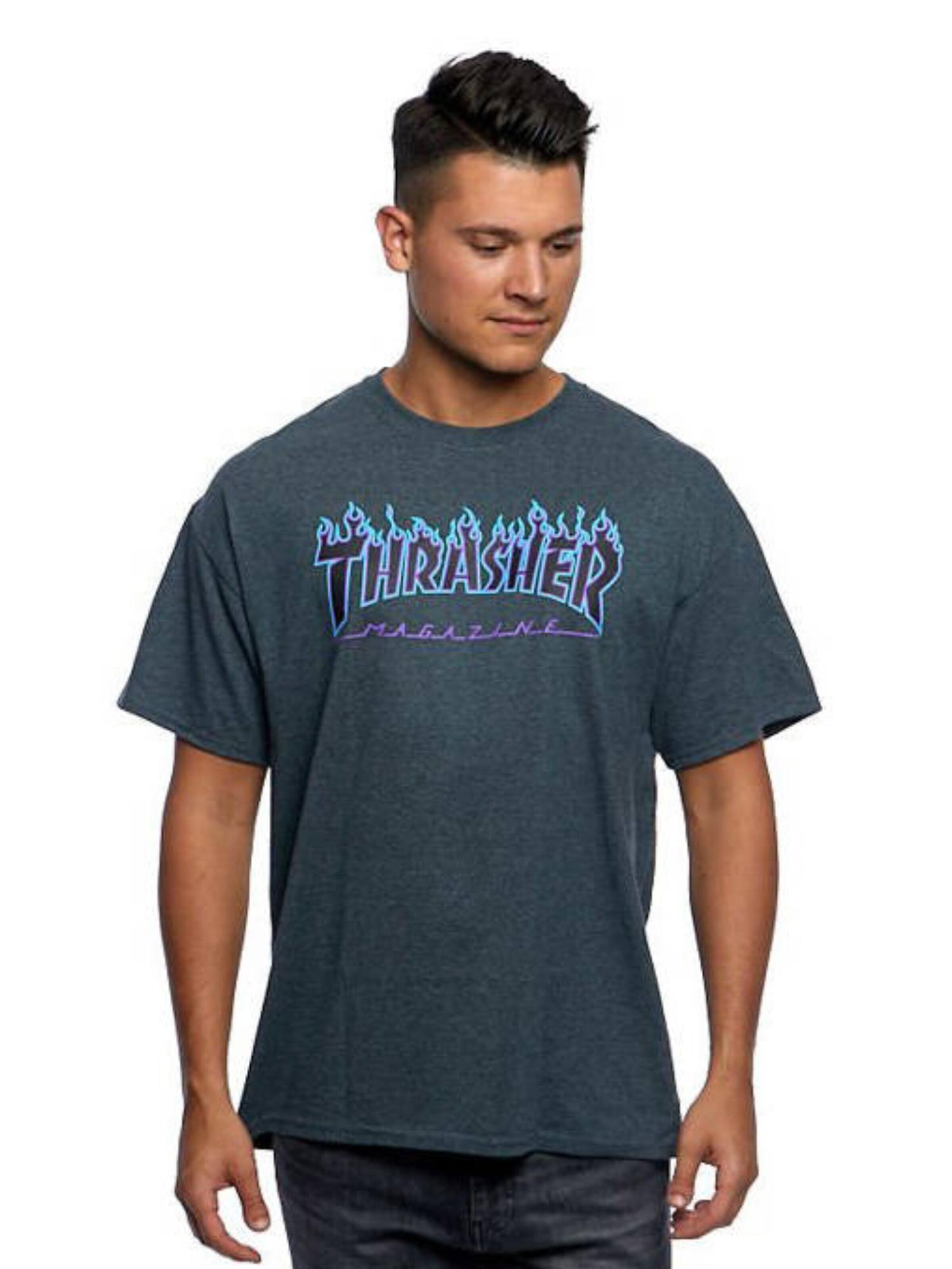 THRASHER T-shirt 'FLAME' i grå