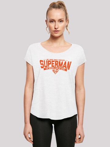 T-shirt 'DC Comics Superman My Hero' F4NT4STIC en blanc : devant