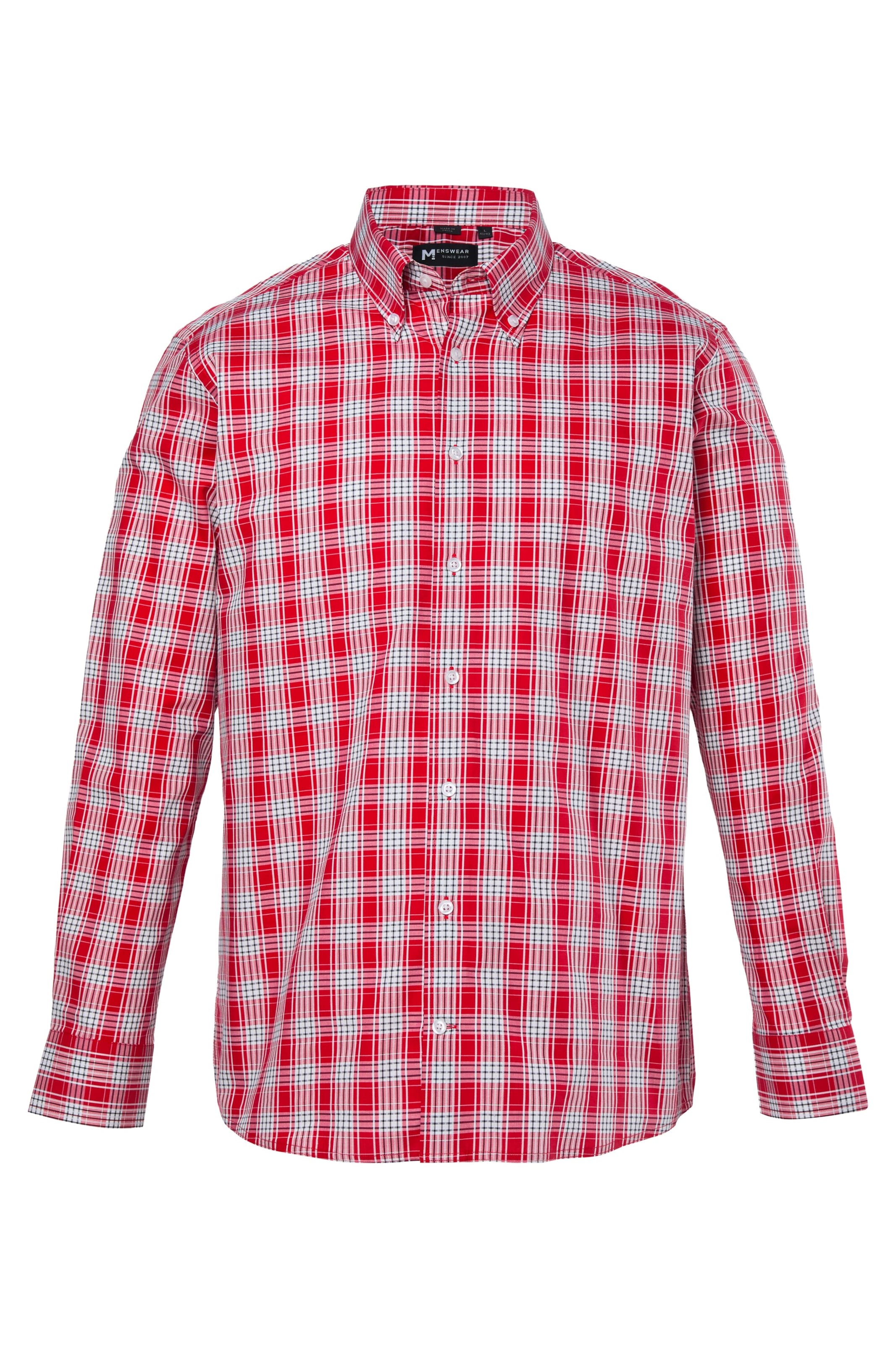 Men Plus Regular fit Overhemd in Rood: voorkant
