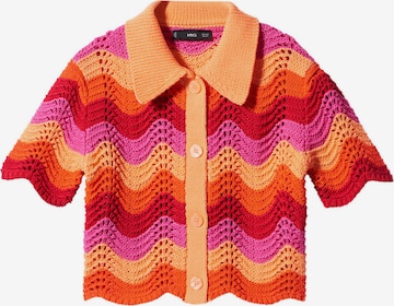 MANGO Knit Cardigan 'Babia' in Orange: front