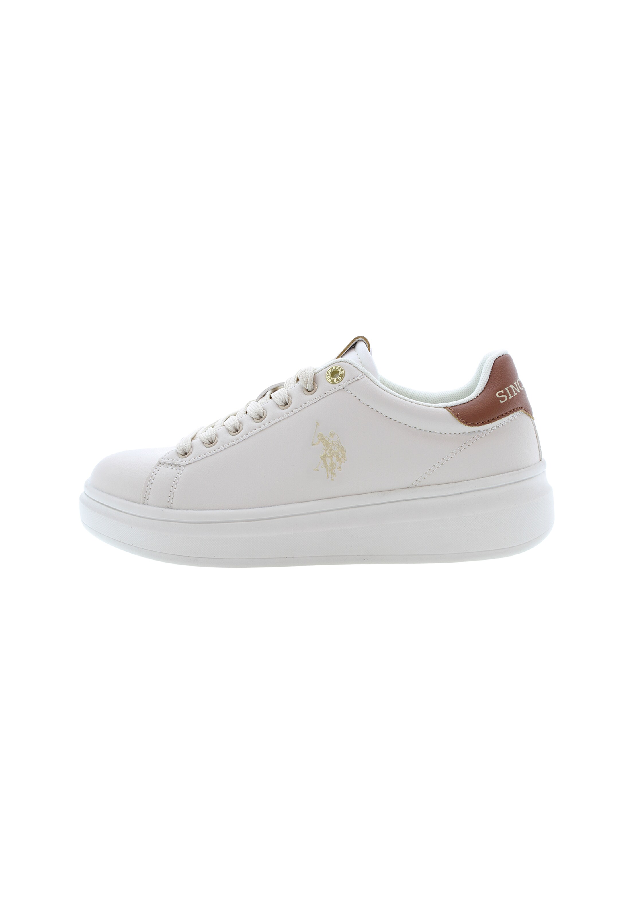 Sneaker bassa U.S. POLO ASSN. di colore marrone / giallo / bianco, Visualizzazione prodotti