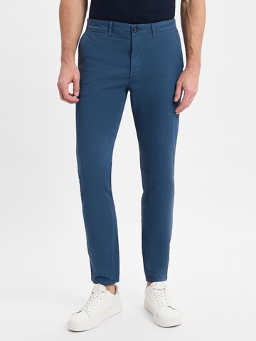 Nils Sundström Chino Pants ' Matt ' in Blue: front