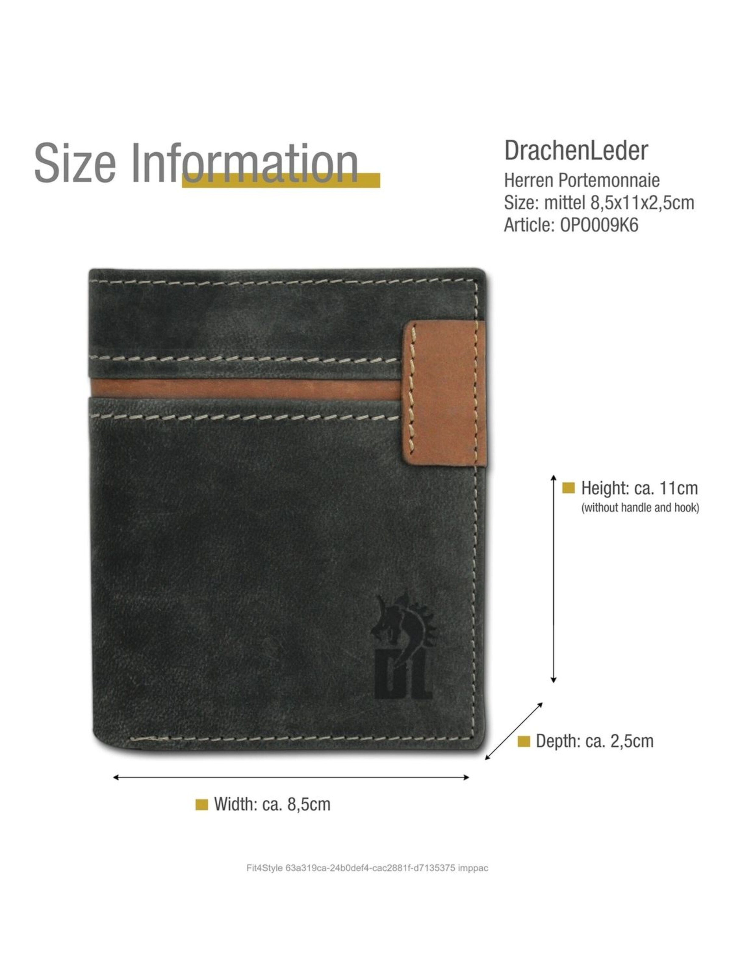 DrachenLeder - Cartera en gris