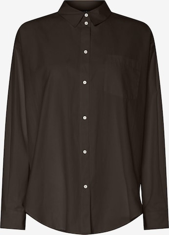 PIECES Bluse 'PCFemme' in Braun: Vorderseite