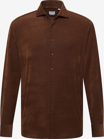 ETERNA Zakelijk overhemd in Bruin: voorkant