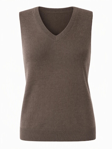 ARACH&CLOZ Knitted Top 'Tanktop Ärmelloses Stricktop mit V-Ausschnitt Weiches Cashmere-Feel Tanktop für Business & Alltag' in Brown: front
