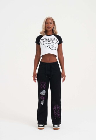 Ed Hardy Μπλουζάκι 'Panther Ringer' σε λευκό