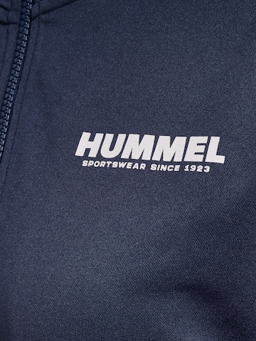Hummel Athletic Zip-Up Hoodie 'Legacy Poly' in Blue
