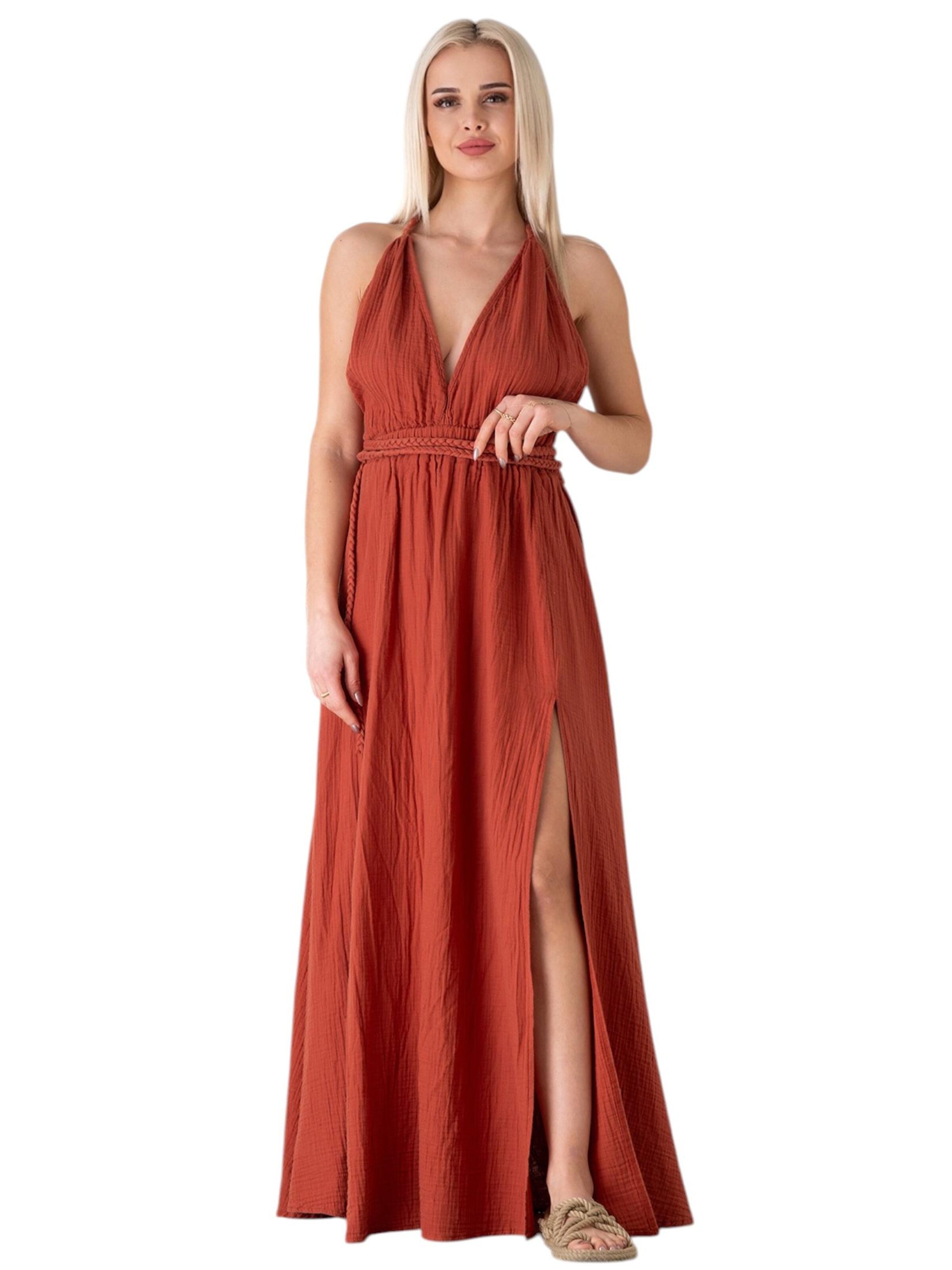 WENOR Jurk 'AURELA-BOHO' in Rood