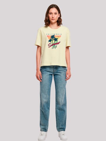F4NT4STIC Shirt 'California Palmen Retro' in Yellow