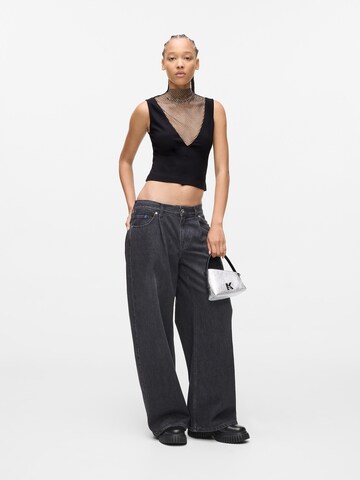 KARL LAGERFELD JEANS Top 'Chainmail' - Čierna