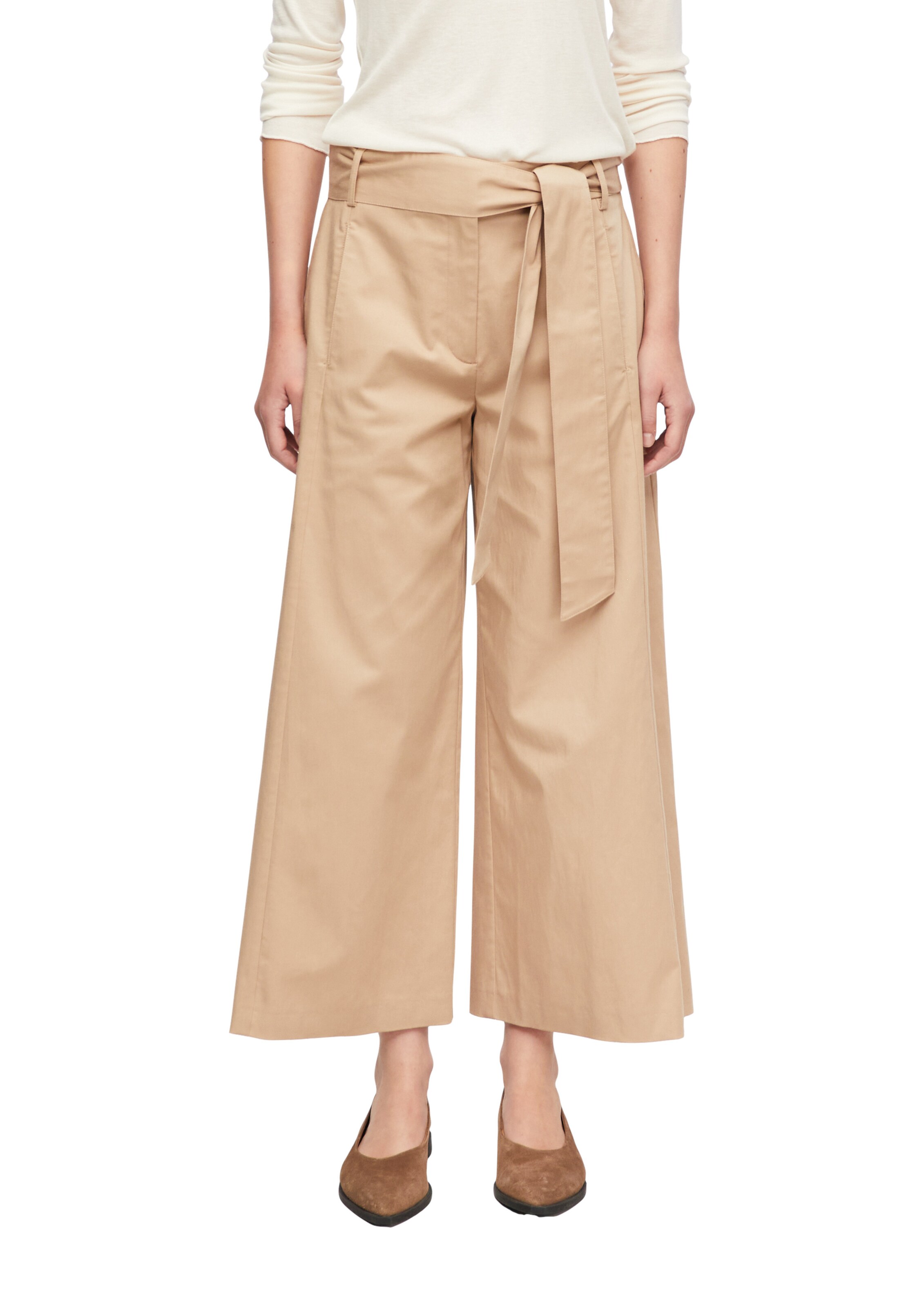 Wide Leg Pantalon COMMA en beige : devant