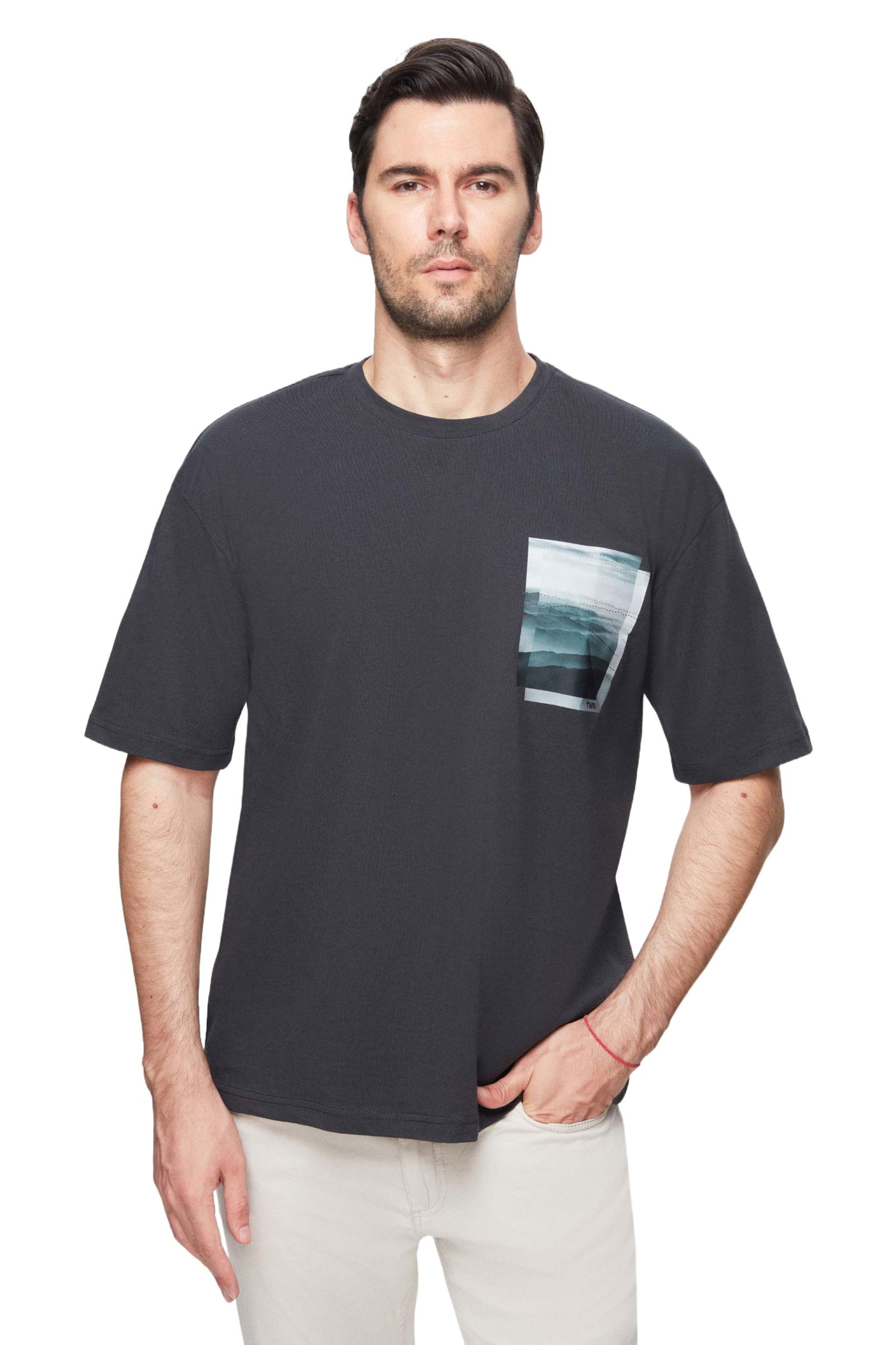 D’S Damat Shirt in Grijs: voorkant