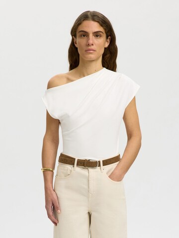 Maglietta 'SLFMolly' di SELECTED in bianco: frontale