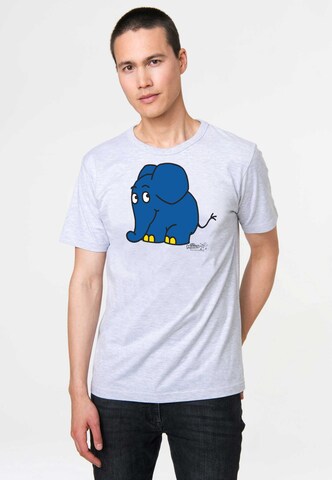 LOGOSHIRT T-Shirt 'Die Sendung mit der Maus - Elefant' in Grau: predná strana