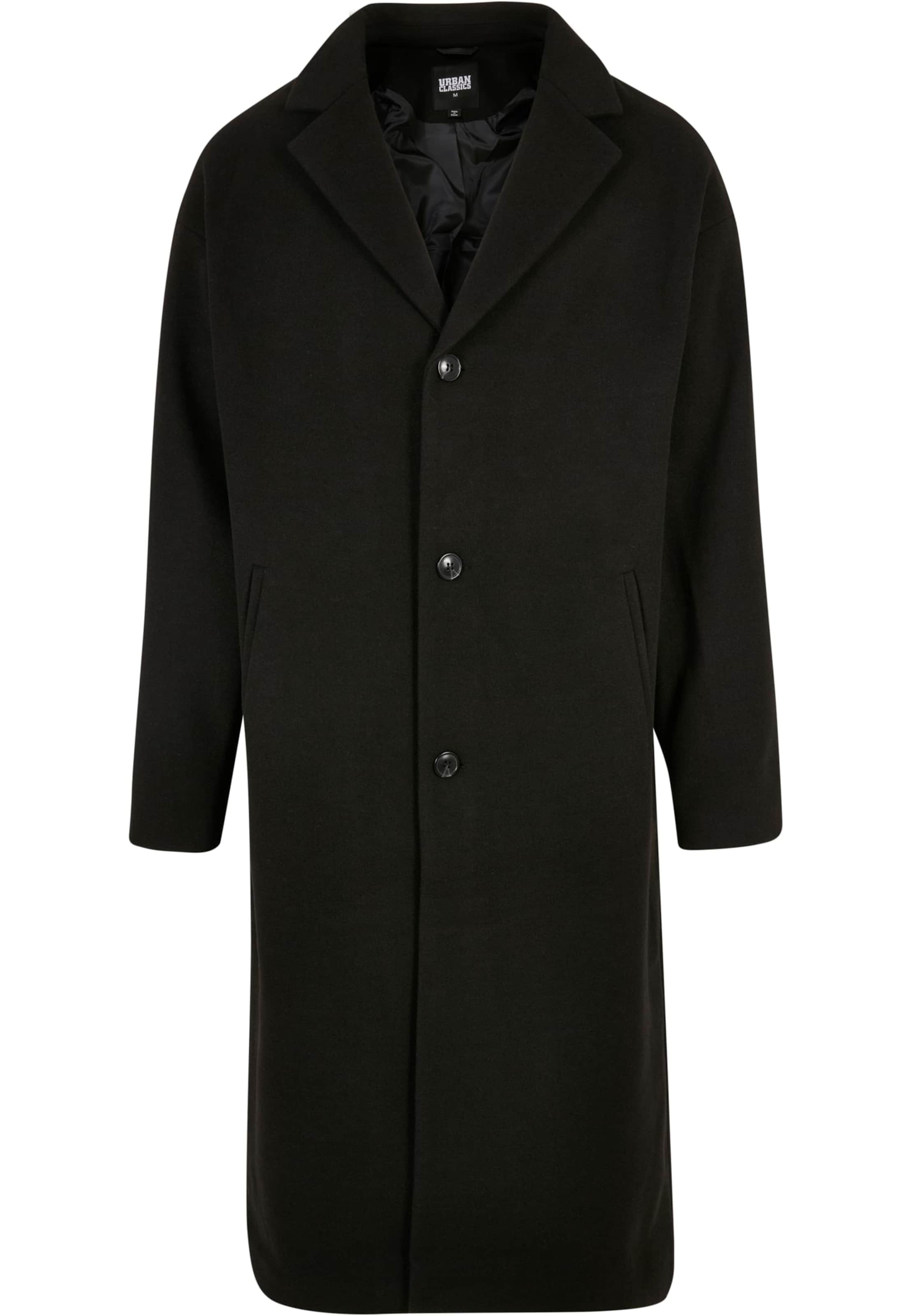 Urban Classics Between-seasons coat in Black: front