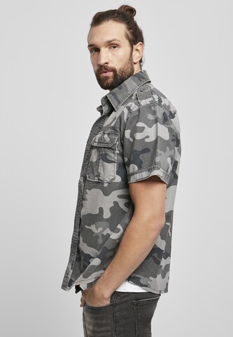 Brandit Comfort fit Button Up Shirt in Grey