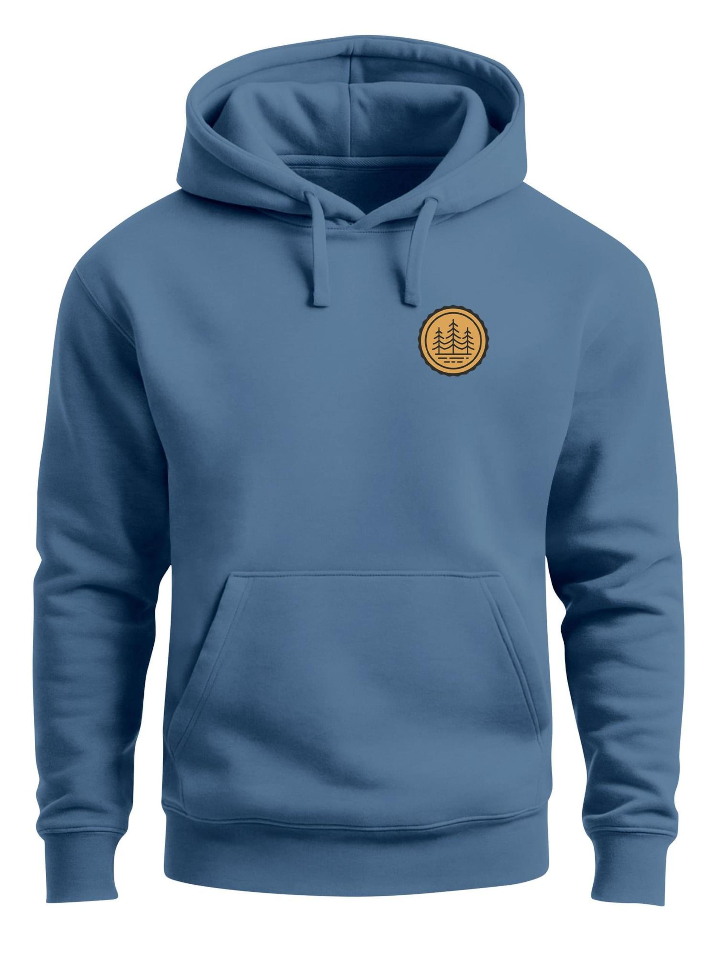 Neverless Sweatshirt 'Bäume Badge 1' in Blue: front