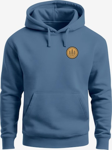 Neverless Sweatshirt 'Bäume Badge 1' in Blau: Vorderseite