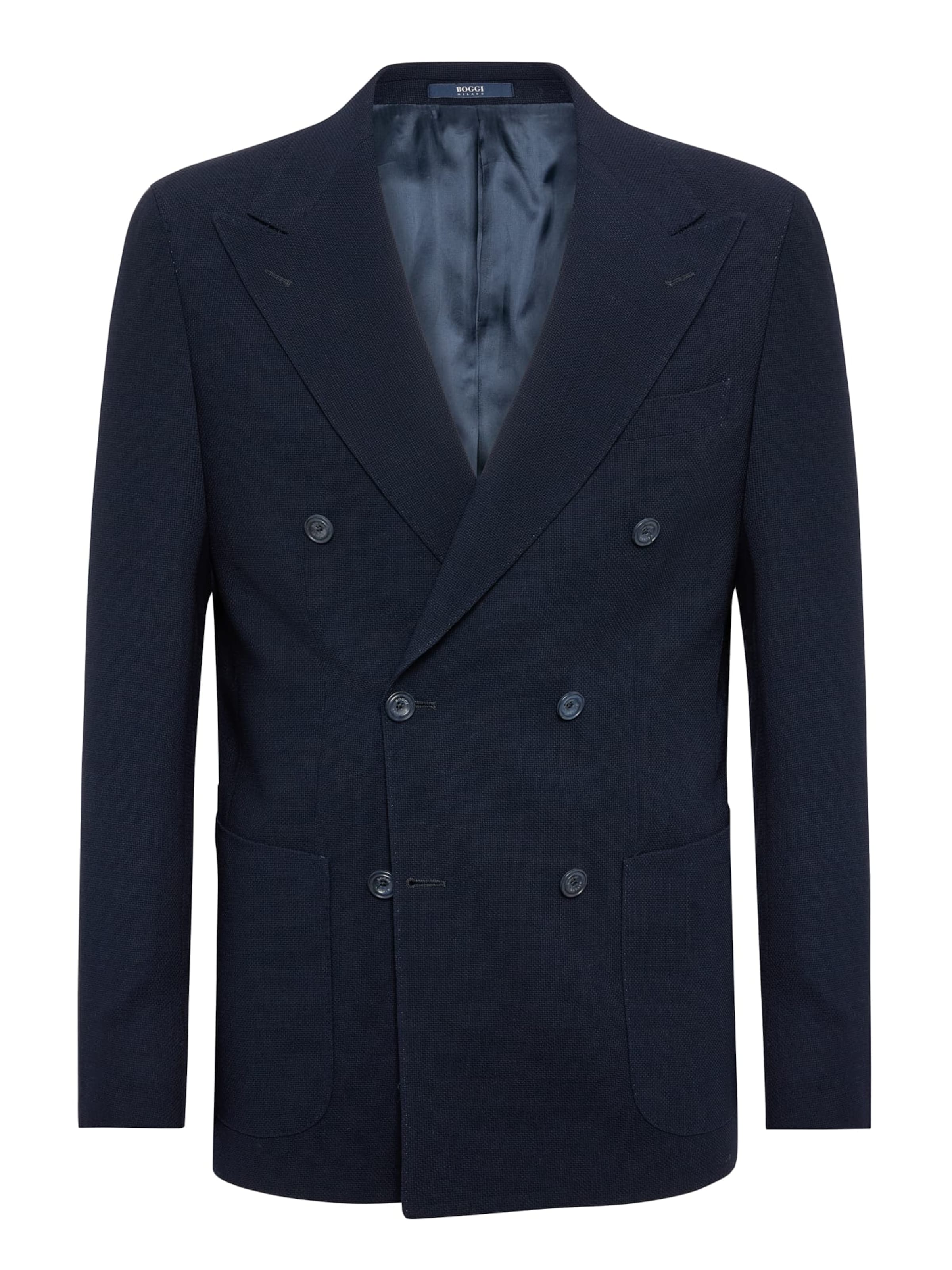 Boggi Milano Rovný strih Biznis sako - Modrá: predná strana