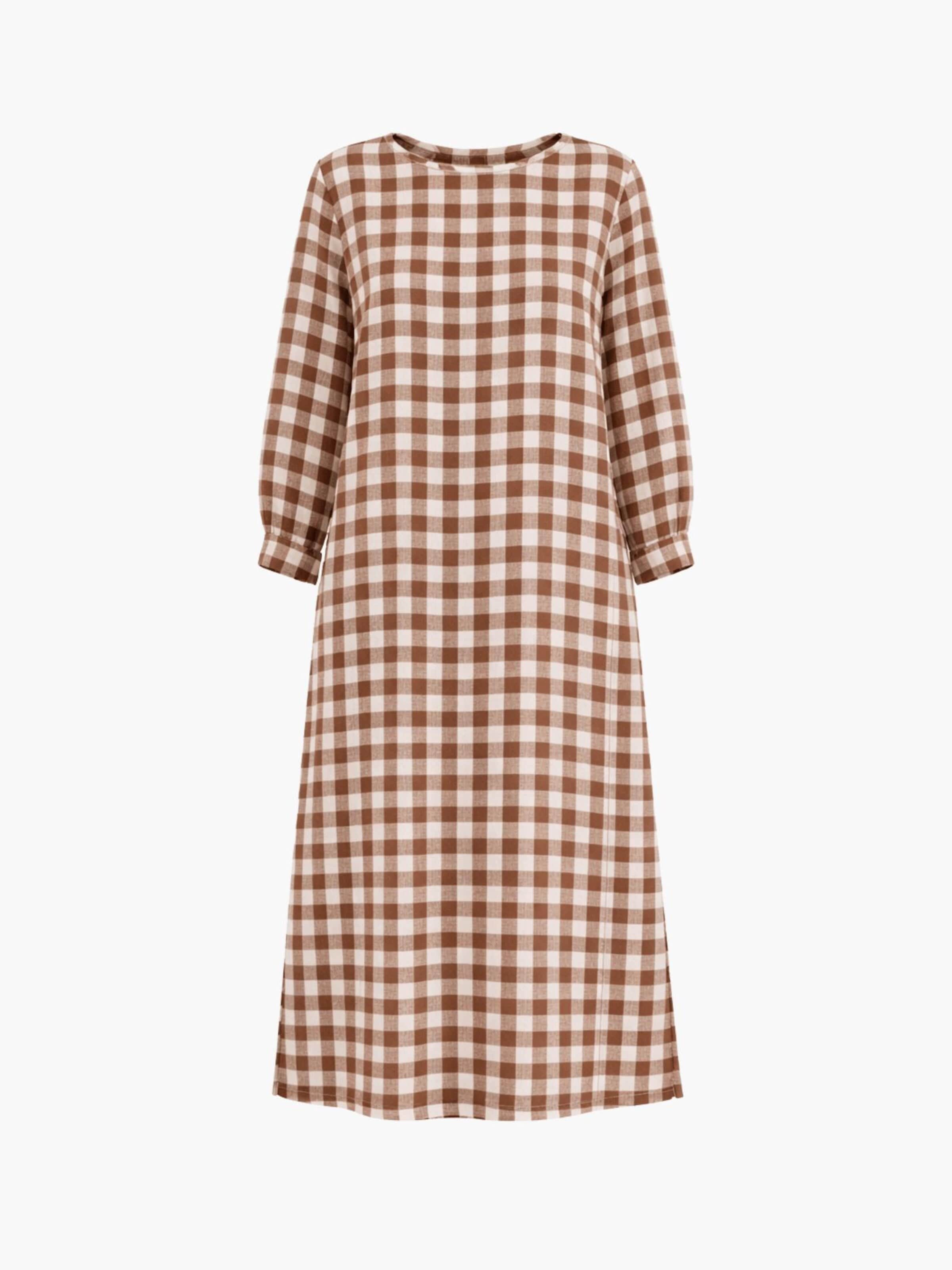 AmourLinen Jurk 'Amalia' in Bruin: voorkant