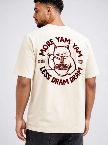 Neverless Shirt 'Ramen lovers Club' in Beige