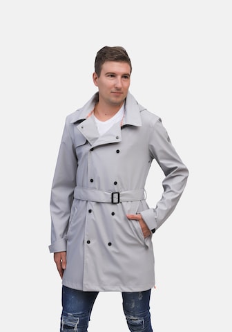Dingy Rhythm Of The Rain Between-Seasons Coat in Grey: front