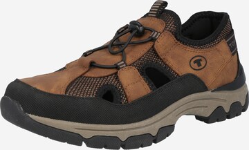 TOM TAILOR Athletic Lace-Up Shoes in Brown: front