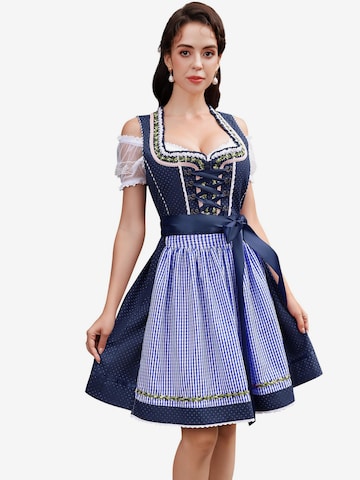Yesfashion Dirndl in Blau: Vorderseite