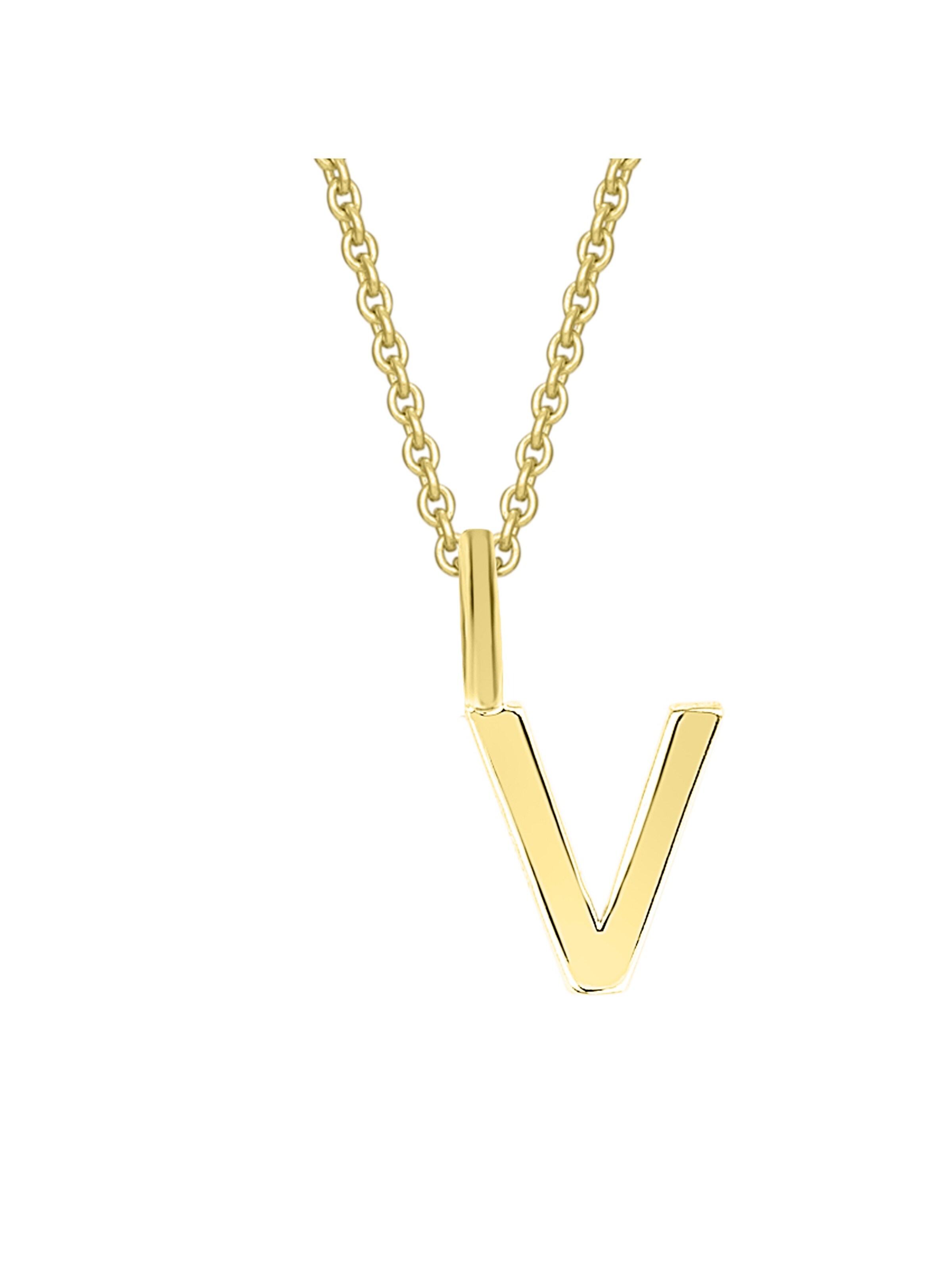 ONE ELEMENT Anhänger 'Buchstabe V' in Gold: Vorderseite