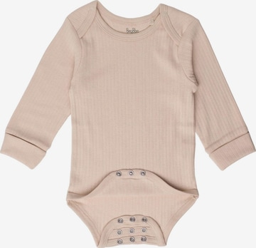BergBiber Romper/Bodysuit 'Langarm Body AVA (mitwachsend)' in Beige: front