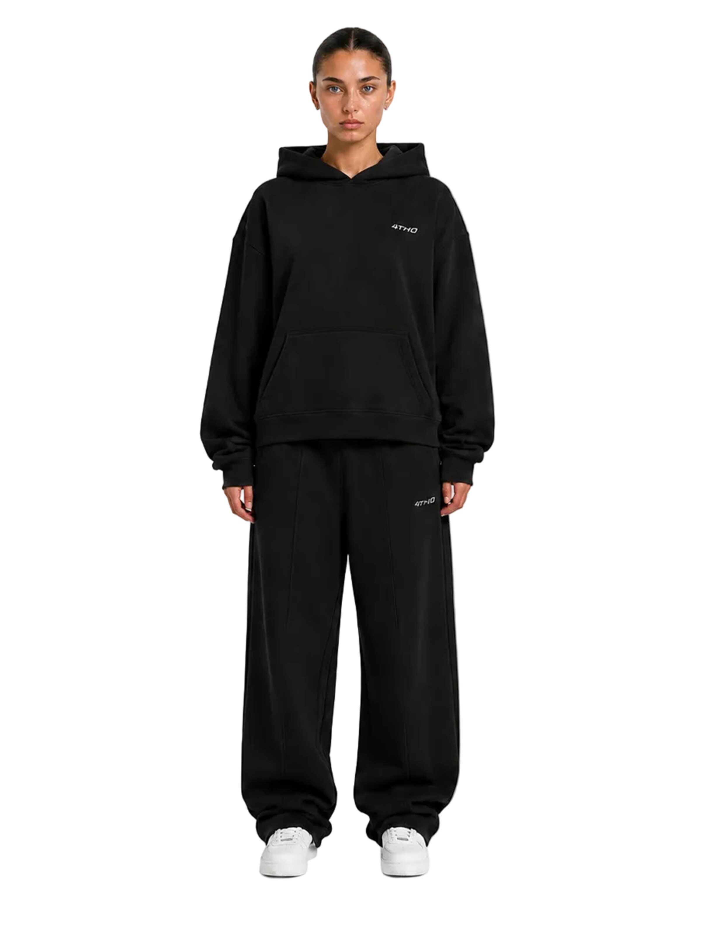 4thD Sweatshirt 'Hoodie - Black' in Zwart