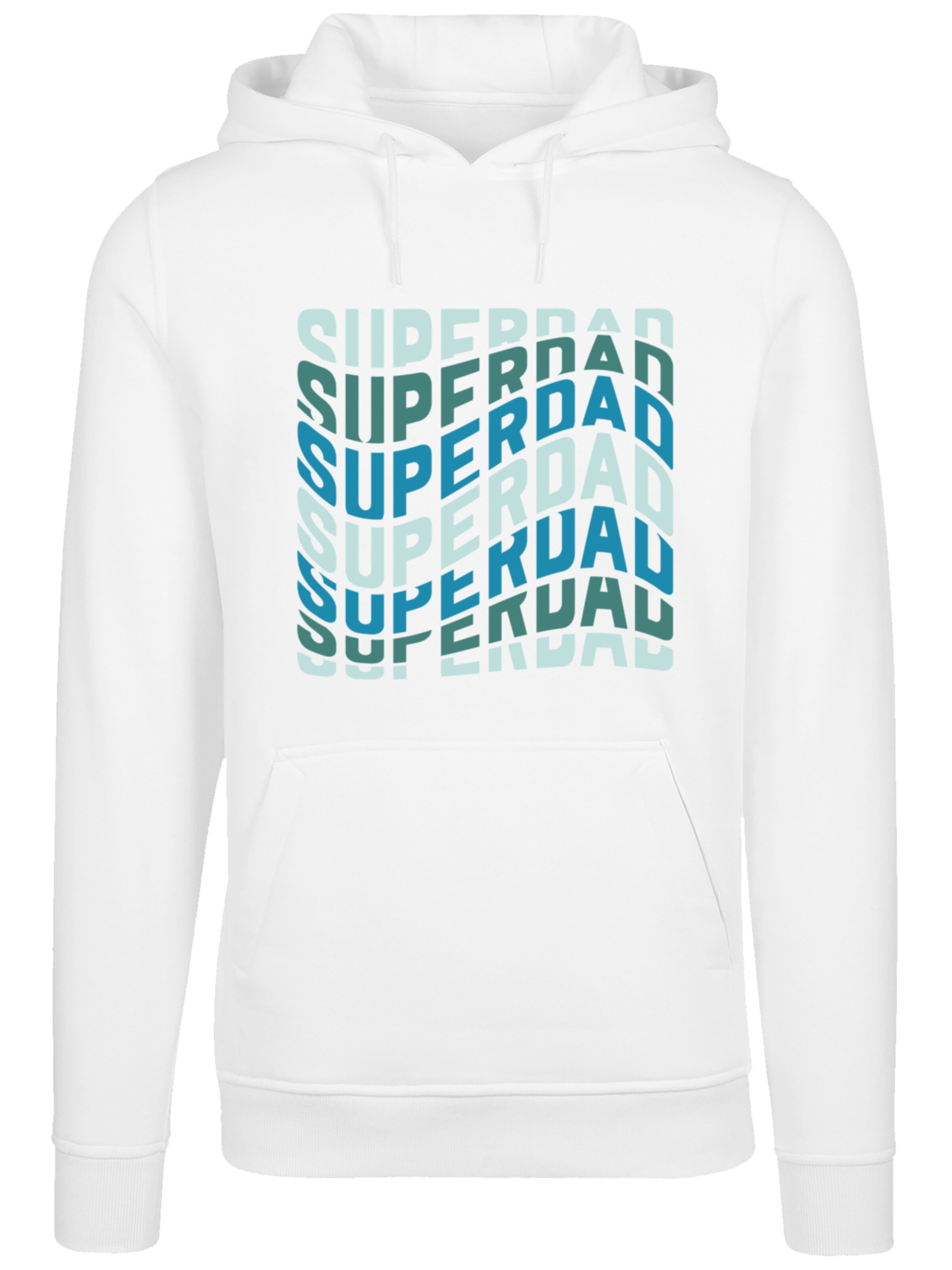 F4NT4STIC Sweatshirt 'Super Dad Retro Trend Vatertags Design für Papas' in Weiß: Vorderseite