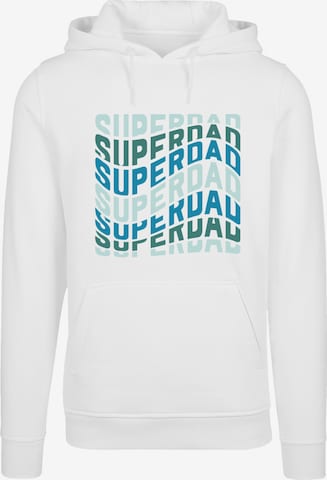 F4NT4STIC Sweatshirt 'Super Dad Retro Trend Vatertags Design für Papas' in Weiß: Vorderseite