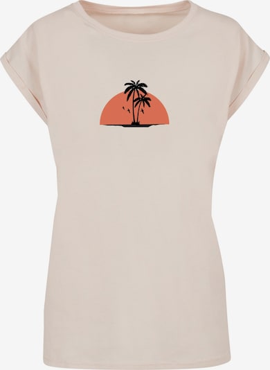 Merchcode T-shirt 'Summer - Beach' en rouge pastel / noir / blanc cassé, Vue avec produit