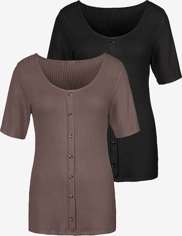 VIVANCE Shirt in Bruin: voorkant