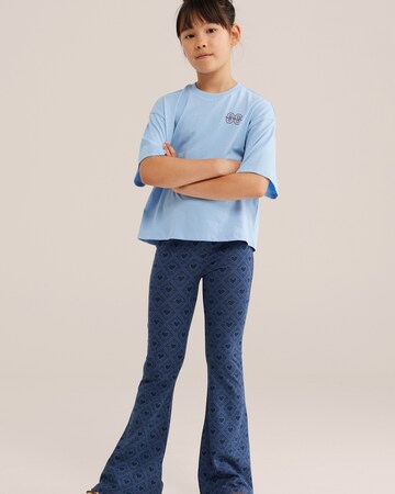 WE Fashion Flared Leggings in Blue: front