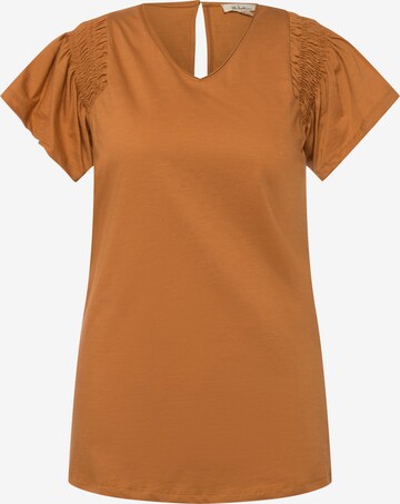 T-shirt Ulla Popken en marron : devant